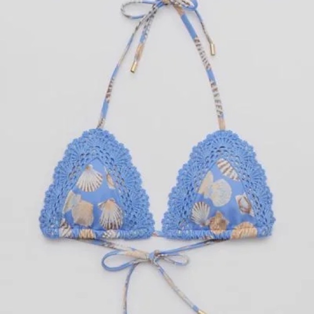 Aerie The Sun-Lover Crochet Trim Bikini Top
